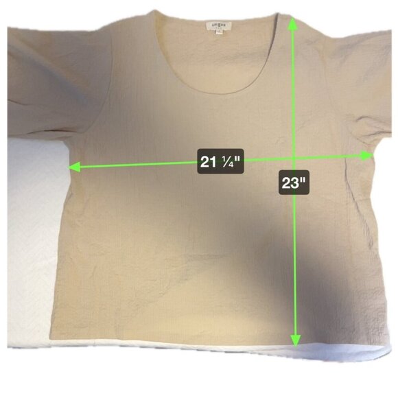 Umgee USA White Textured Bell Sleeve Scoop Neck Cropped Top SZ Large - Picture 5 of 5